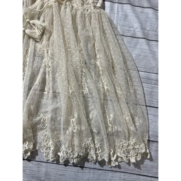 Rare Vintage Free People Say Hello to Heaven Lace Dots Crochet Slip Dress XS - Picture 8 of 13